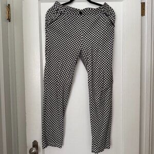 Betabrand Yoga Dress Work Pants in Black and White Cats size medium petite short